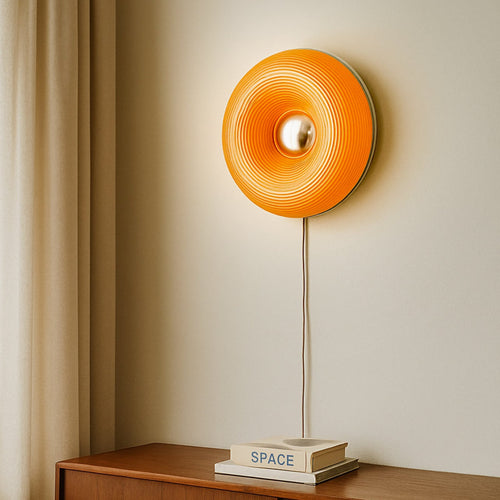 LED bord-/vegglampe Fjora dimbar oransje/krom Ø30 cm forfra