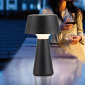 LED bordlampe Abera oppladbar dimbar svart IP54 forfra