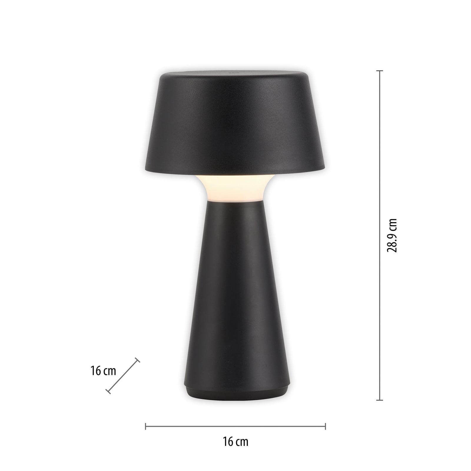 LED bordlampe Abera detalj av touchdimmer