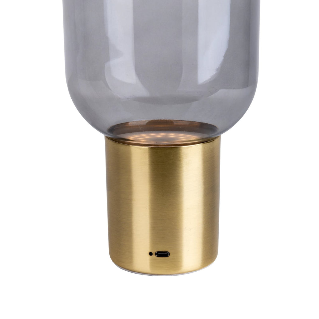 Detalj av LED bordlampe Albero oppladbar glass dimbar gull Ø13 cm