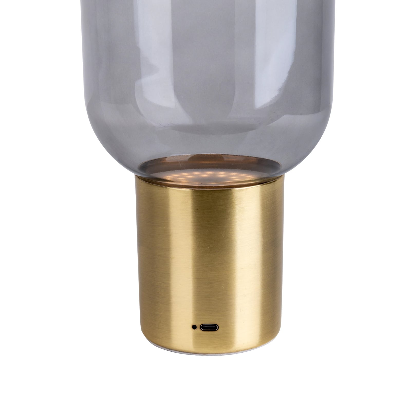 Detalj av LED bordlampe Albero oppladbar glass dimbar gull Ø13 cm
