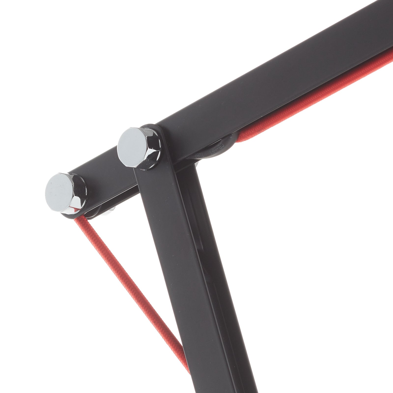 LED bordlampe Amsterdam svart justerbar metall med rød kabel detalj