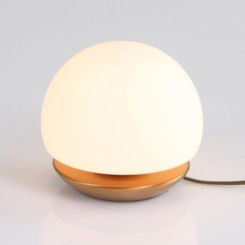 LED bordlampe Ancilla dimbar berøringsdimmer bronse/hvit forfra