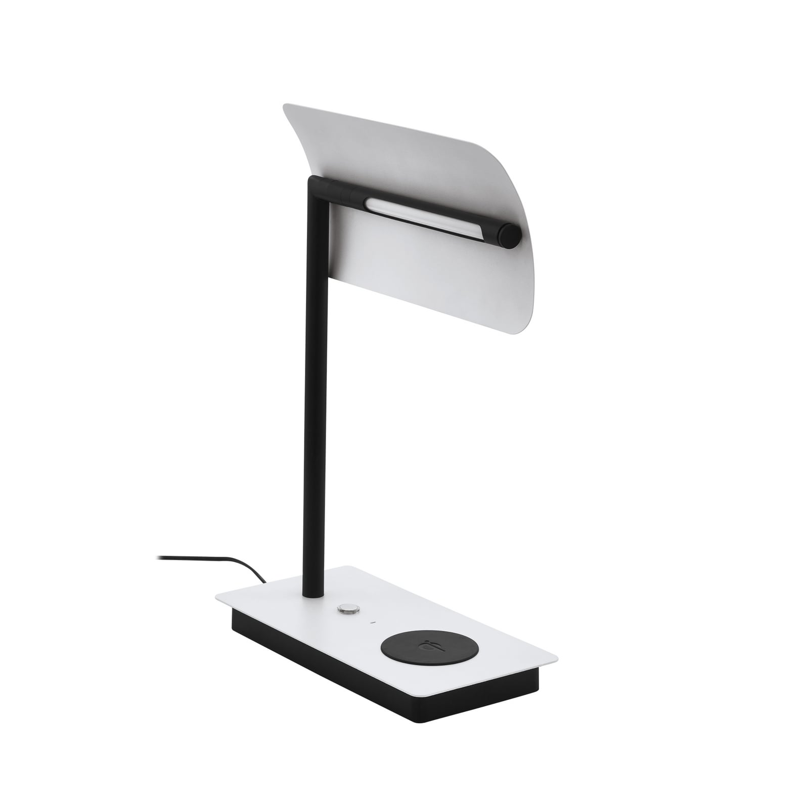 LED bordlampe Arenaza dimbar touch med QI-lading hvit fra siden