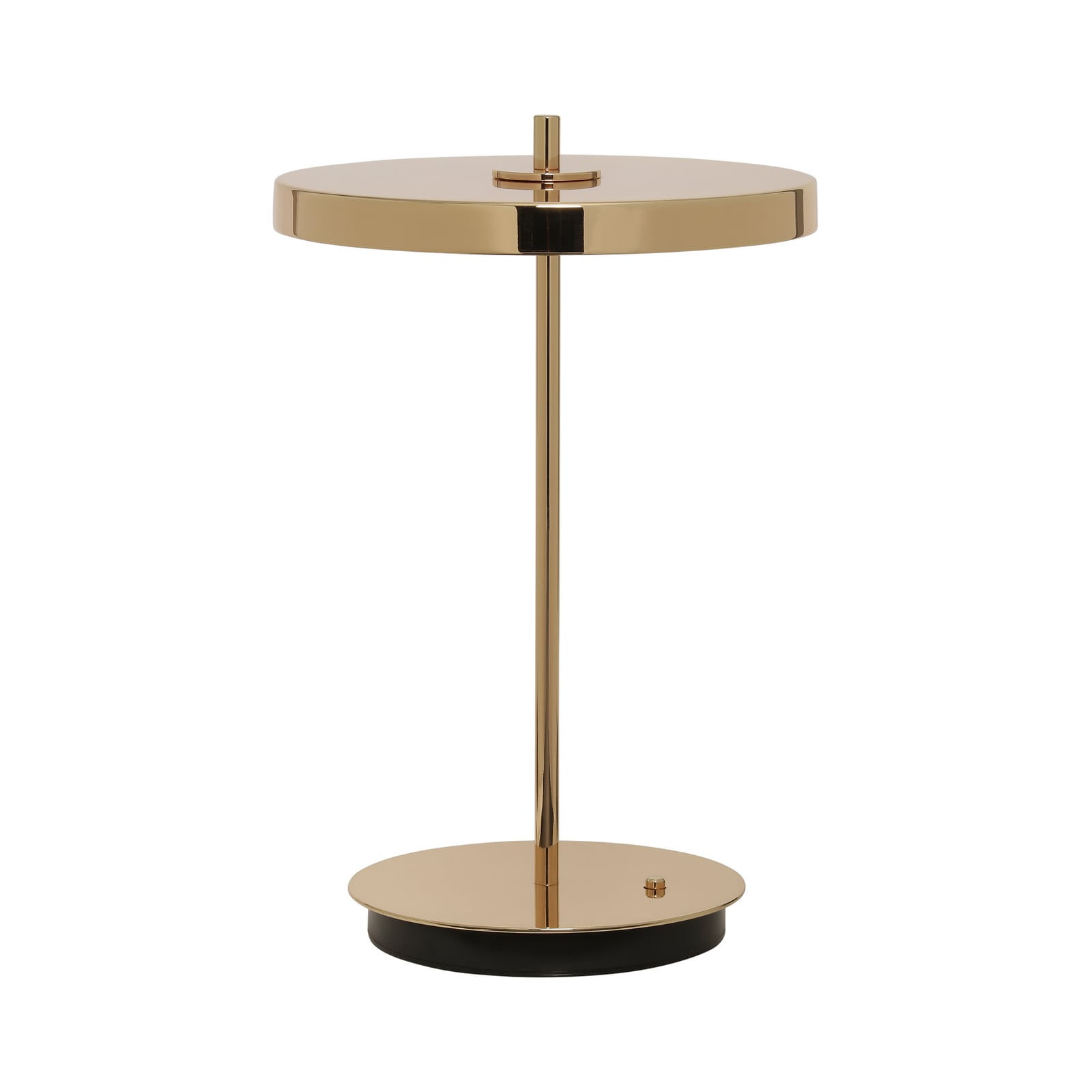 Montert LED-bordlampe Asteria Move polert messing på bord