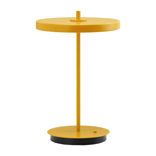LED bordlampe Asteria Move oppladbar solsikkegul forfra