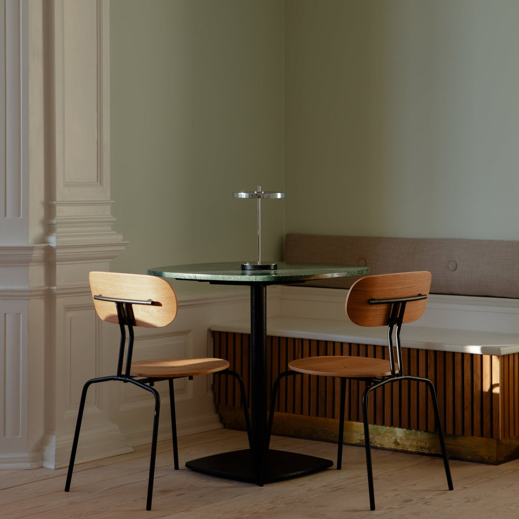 LED-bordlampe Asteria Move polert stål lysmodus dimmer