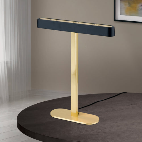 LED bordlampe Auftakt gull/svart stål 34 cm 12W bakside