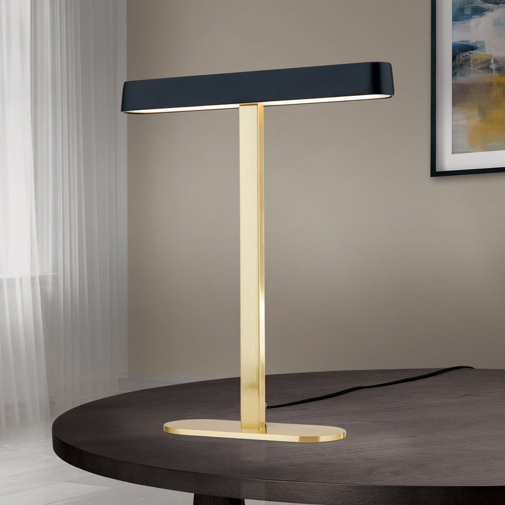 Detalj av LED bordlampe Auftakt gull/svart stål 34 cm 12W