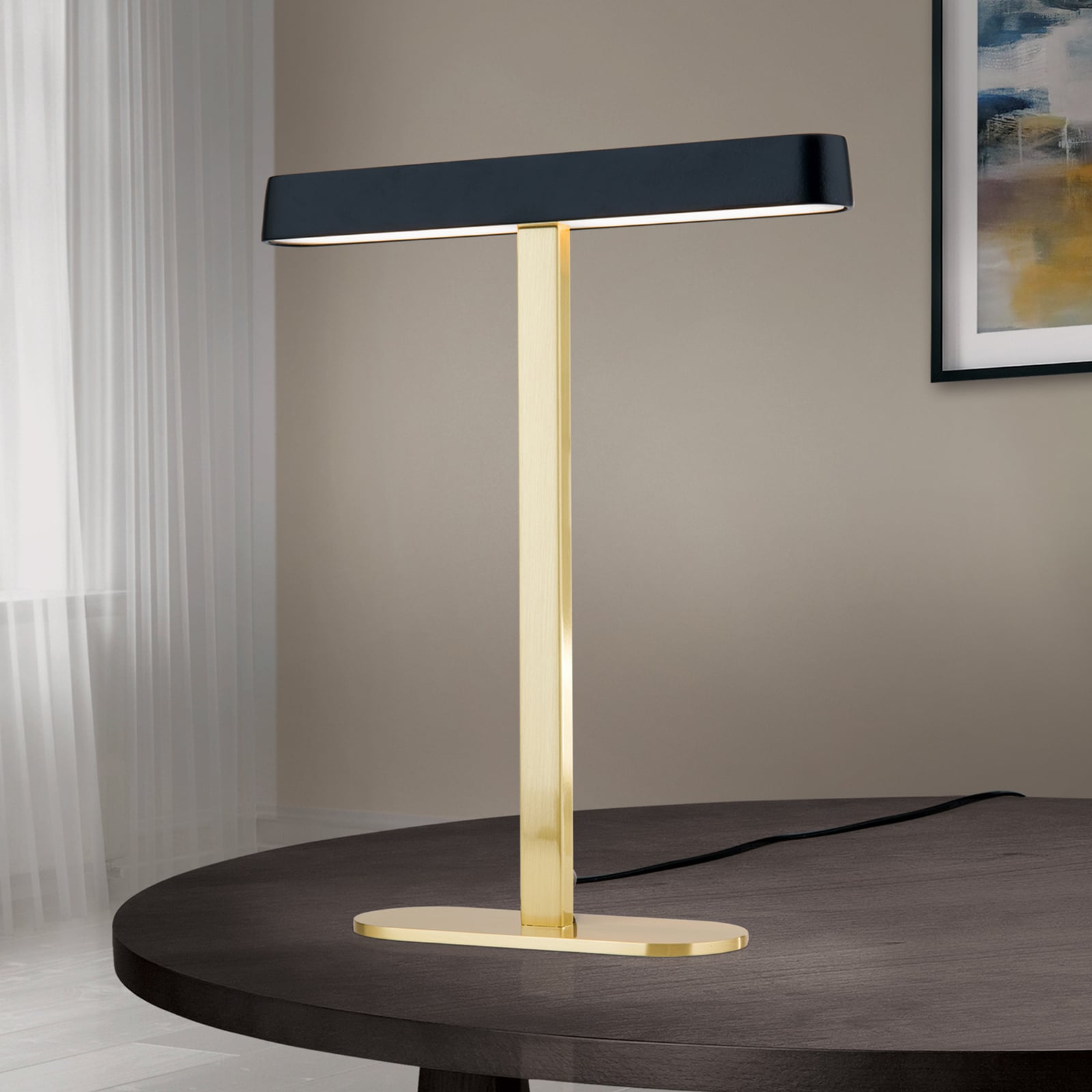 Detalj av LED bordlampe Auftakt gull/svart stål 34 cm 12W