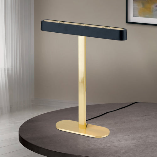 LED bordlampe Auftakt gull/svart stål 34 cm 12W forfra