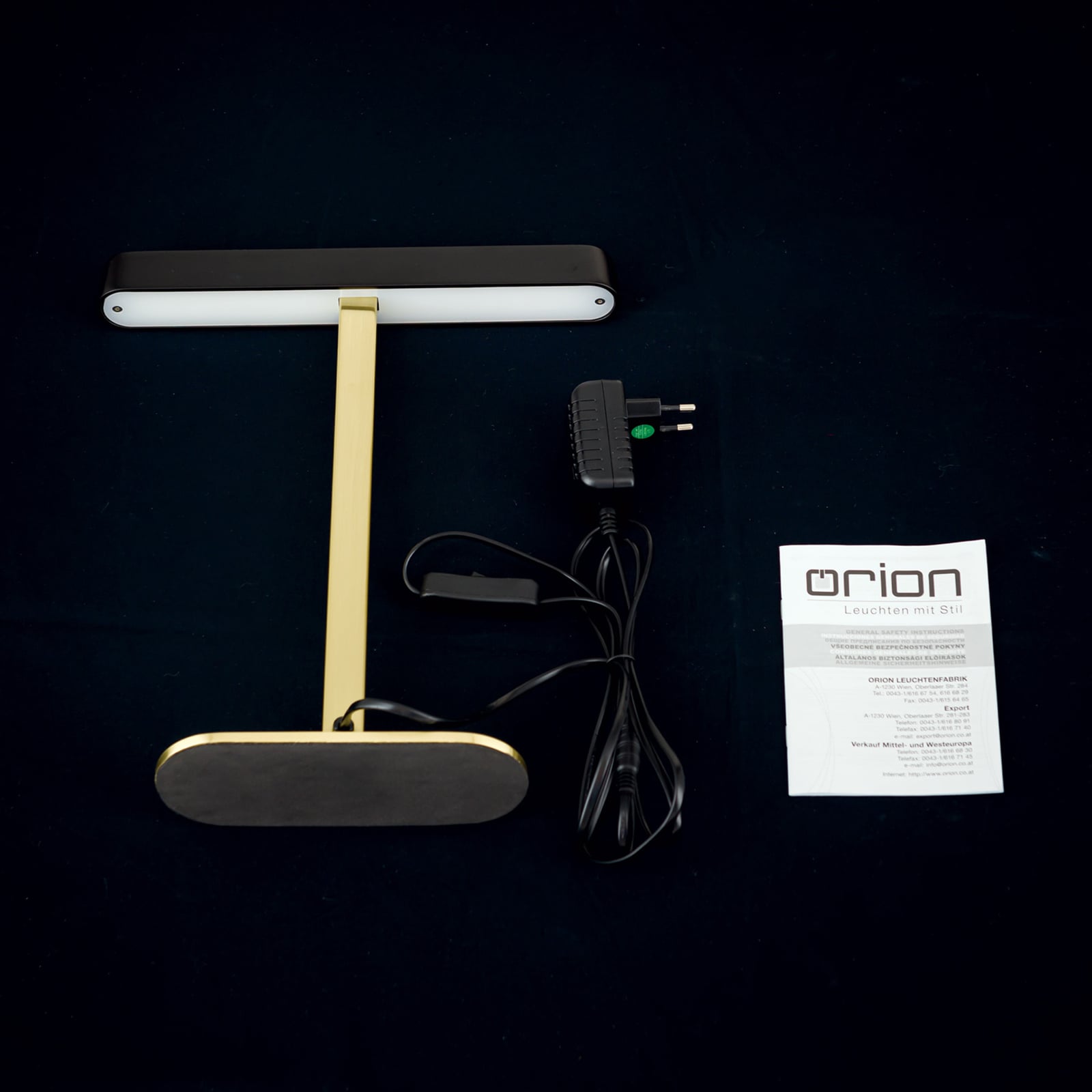 LED bordlampe Auftakt gull/svart stål 34 cm 12W detalj av materialer