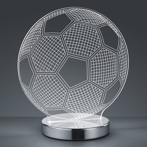 LED bordlampe Ball 3D-hologram akryl/krom 7W CCT forfra