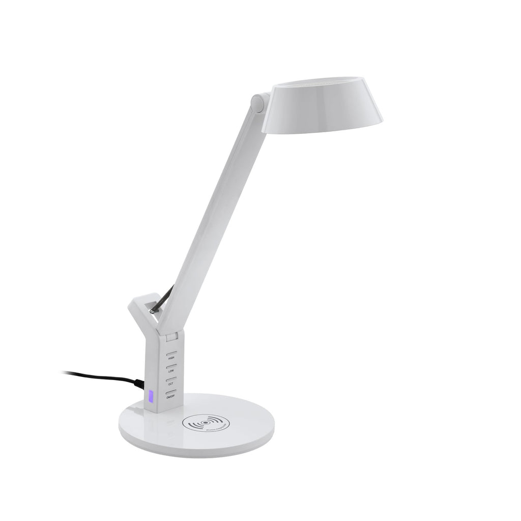 LED bordlampe Banderalo CCT dimbar med QI-lading hvit nærbilde av QI-ladeflate