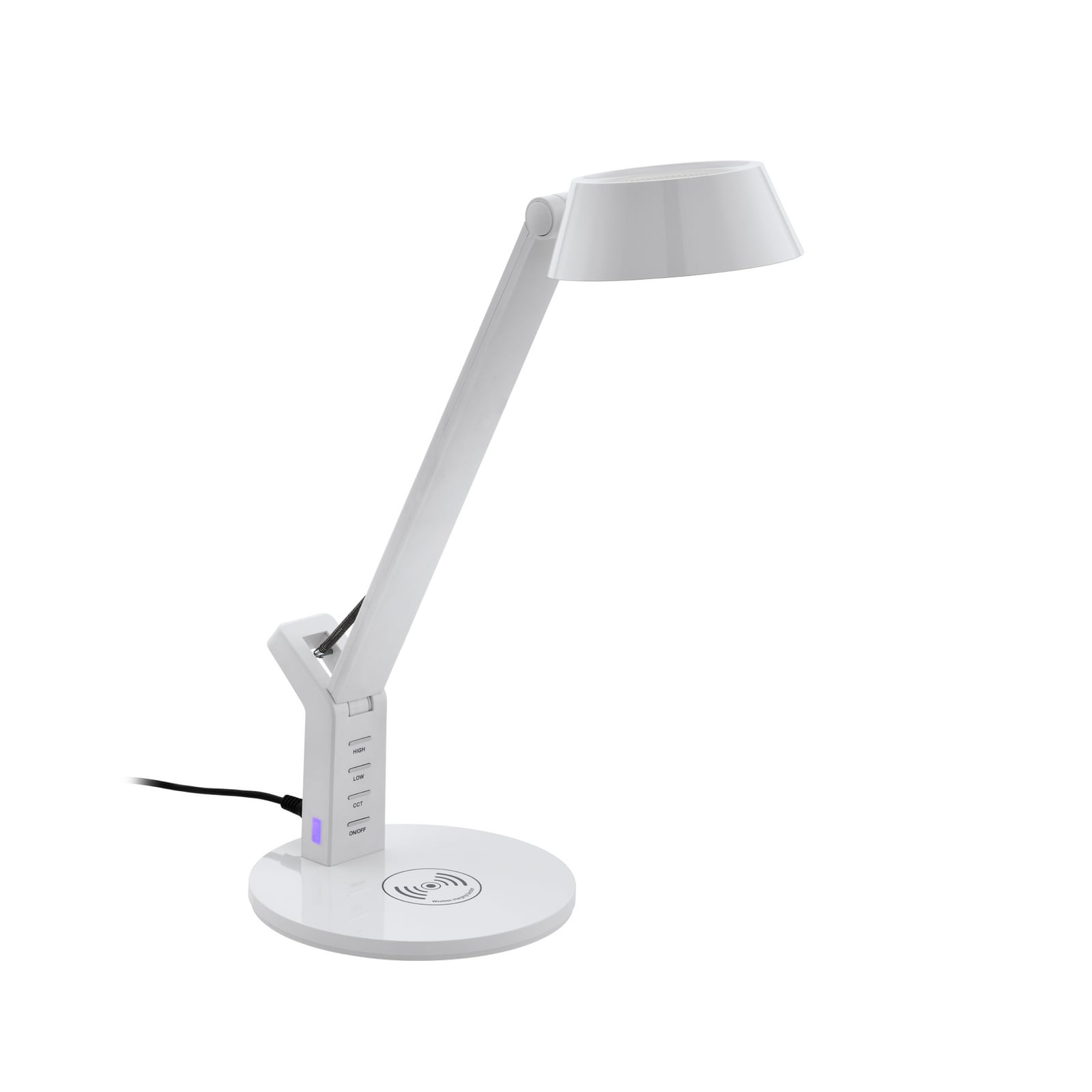 LED bordlampe Banderalo CCT dimbar med QI-lading hvit nærbilde av QI-ladeflate