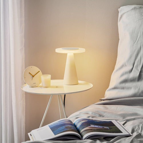 LED bordlampe Bax dimbar berøringsdimmer hvit Ø17 cm bakside