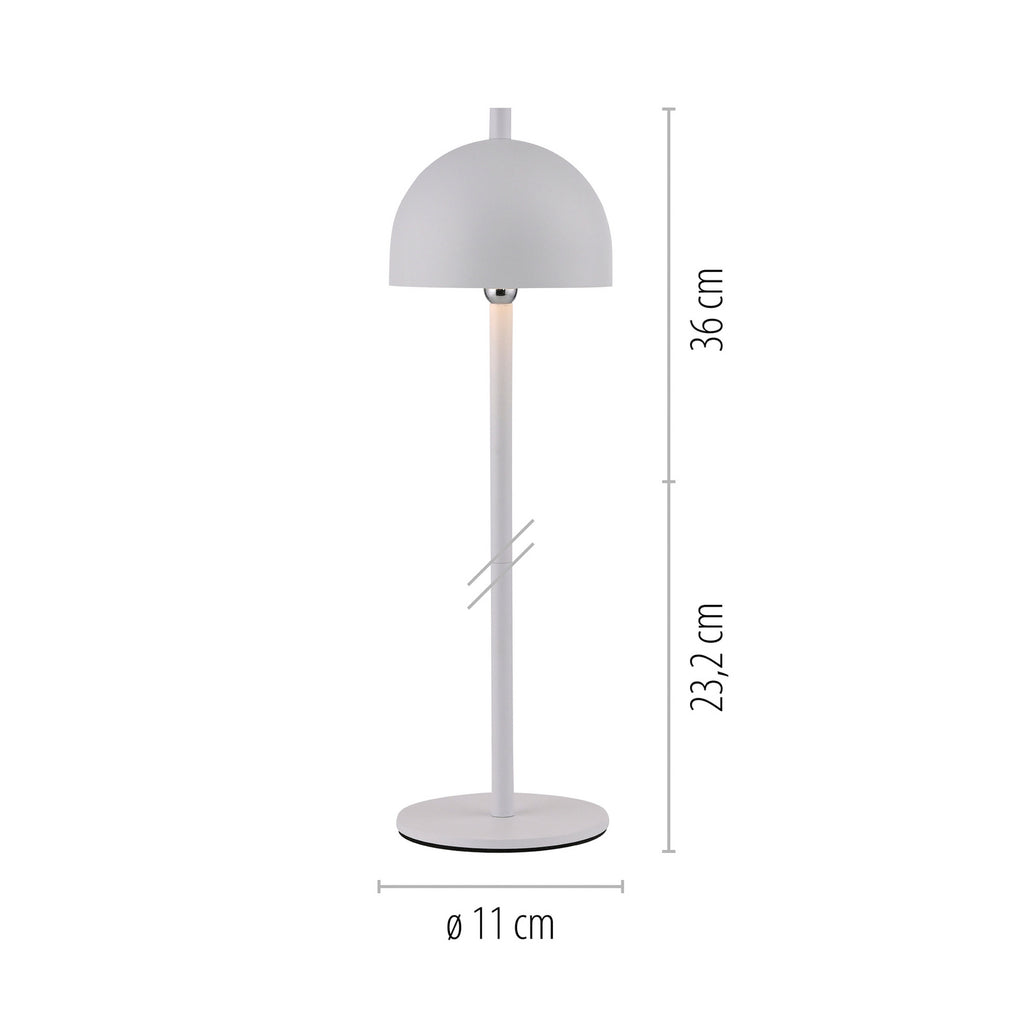 LED bordlampe Bellies detalj av touchdimmer og lampeskjerm