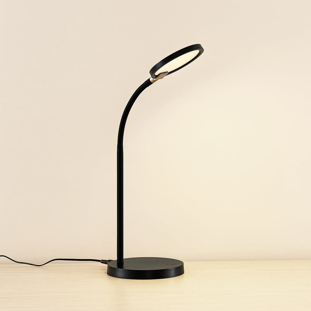 LED bordlampe Binera dimbar svart Ø14 cm detalj av lampehode