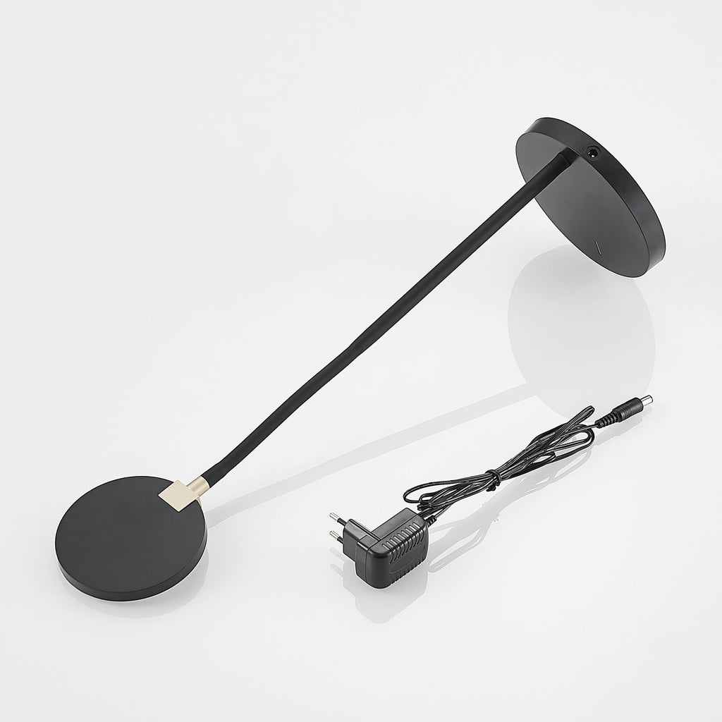 LED bordlampe Binera dimbar svart Ø14 cm detalj av lampefot