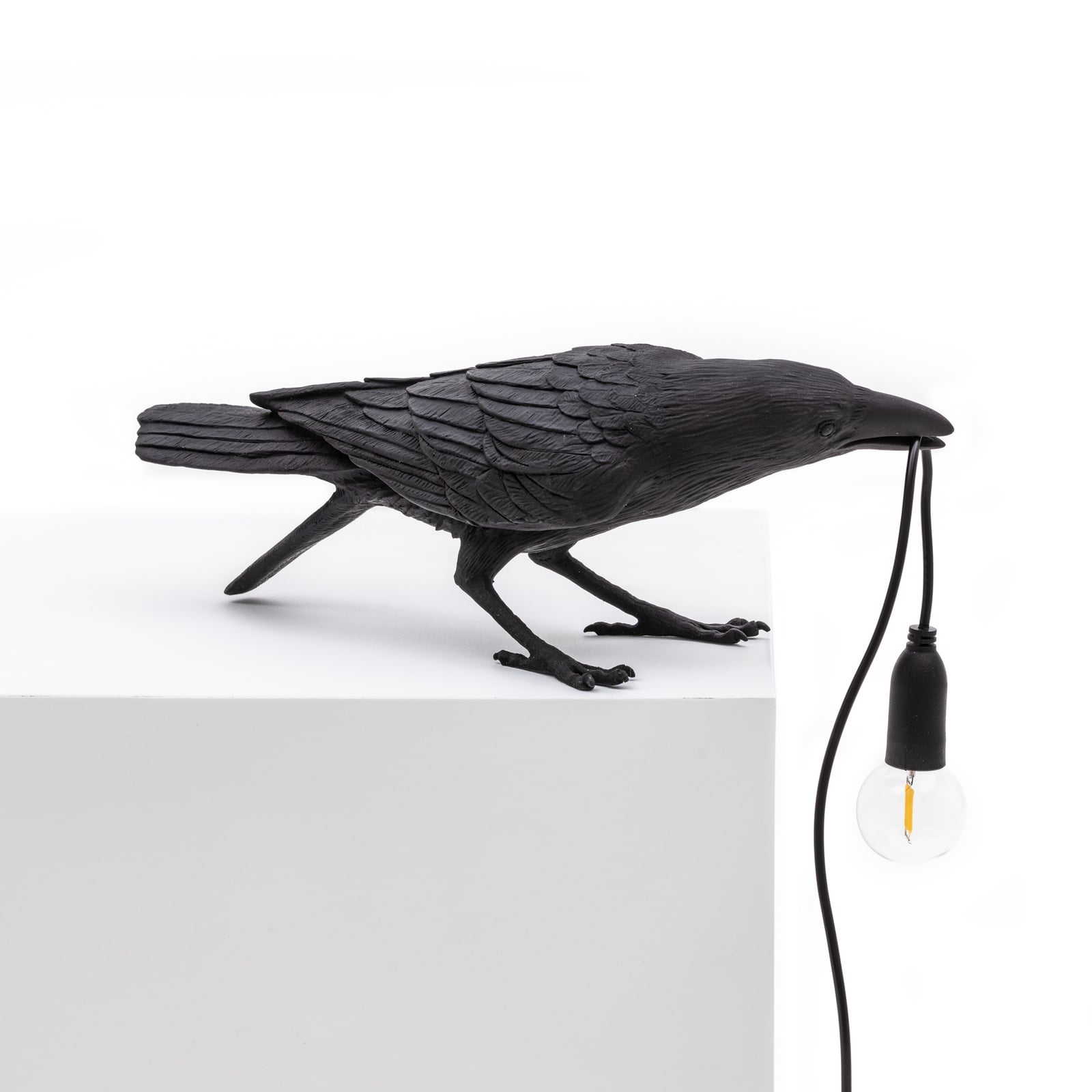 LED-bordlampe Bird Lamp spielende fugl svart kunstharz montert