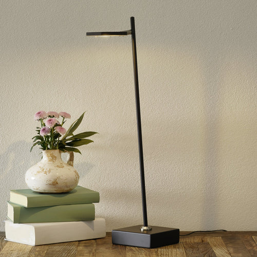 LED bordlampe Block dimbar svart metall 56 cm forfra