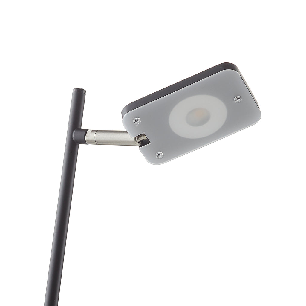 LED bordlampe Block dimbar svart metall 56 cm montert på skrivebord