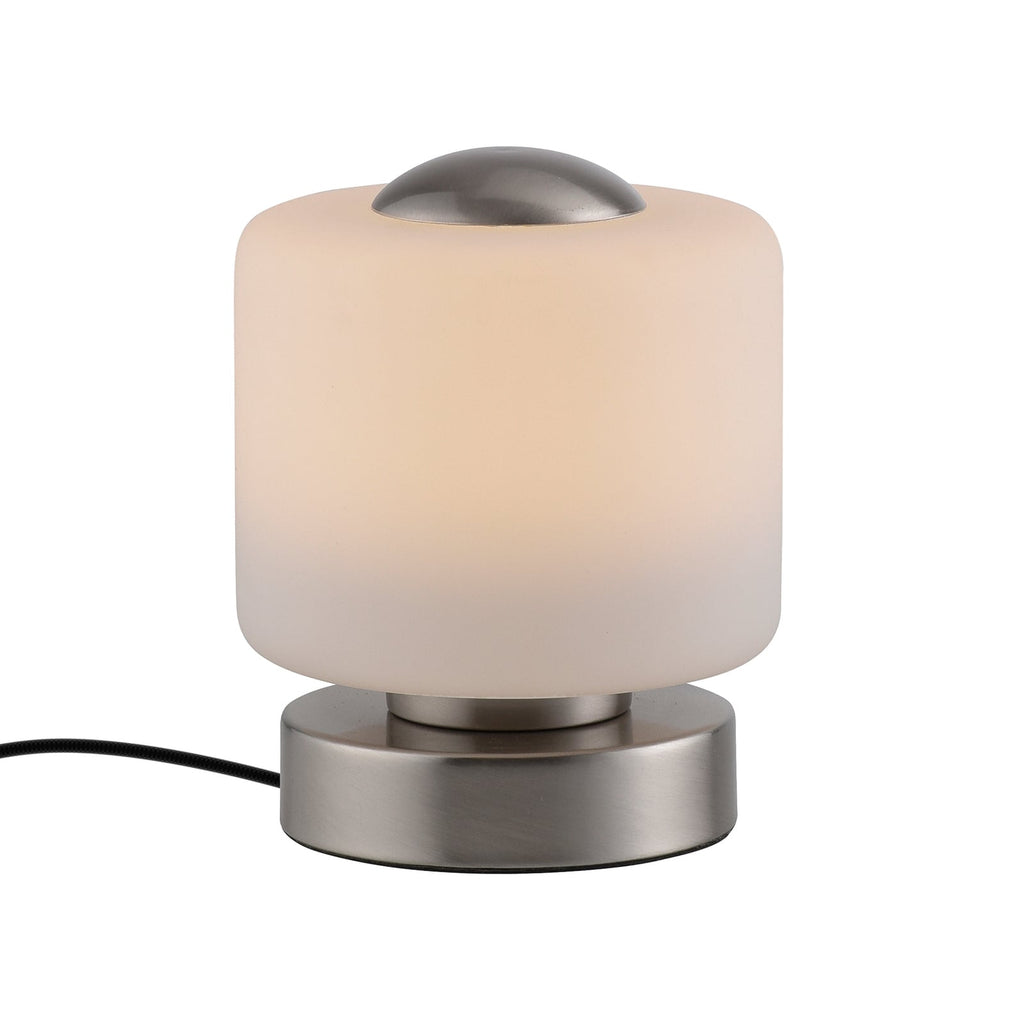 LED bordlampe Bota glass dimbar stålfarget Ø12 cm forfra