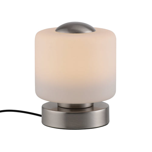 LED bordlampe Bota glass dimbar stålfarget Ø12 cm forfra