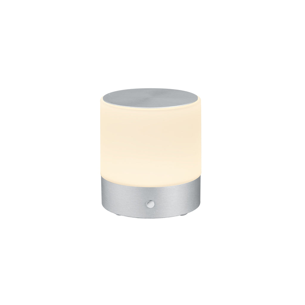 LED bordlampe Button dimbar metall og glass alu forfra