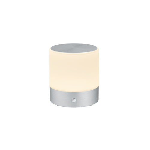 LED bordlampe Button dimbar metall og glass alu forfra
