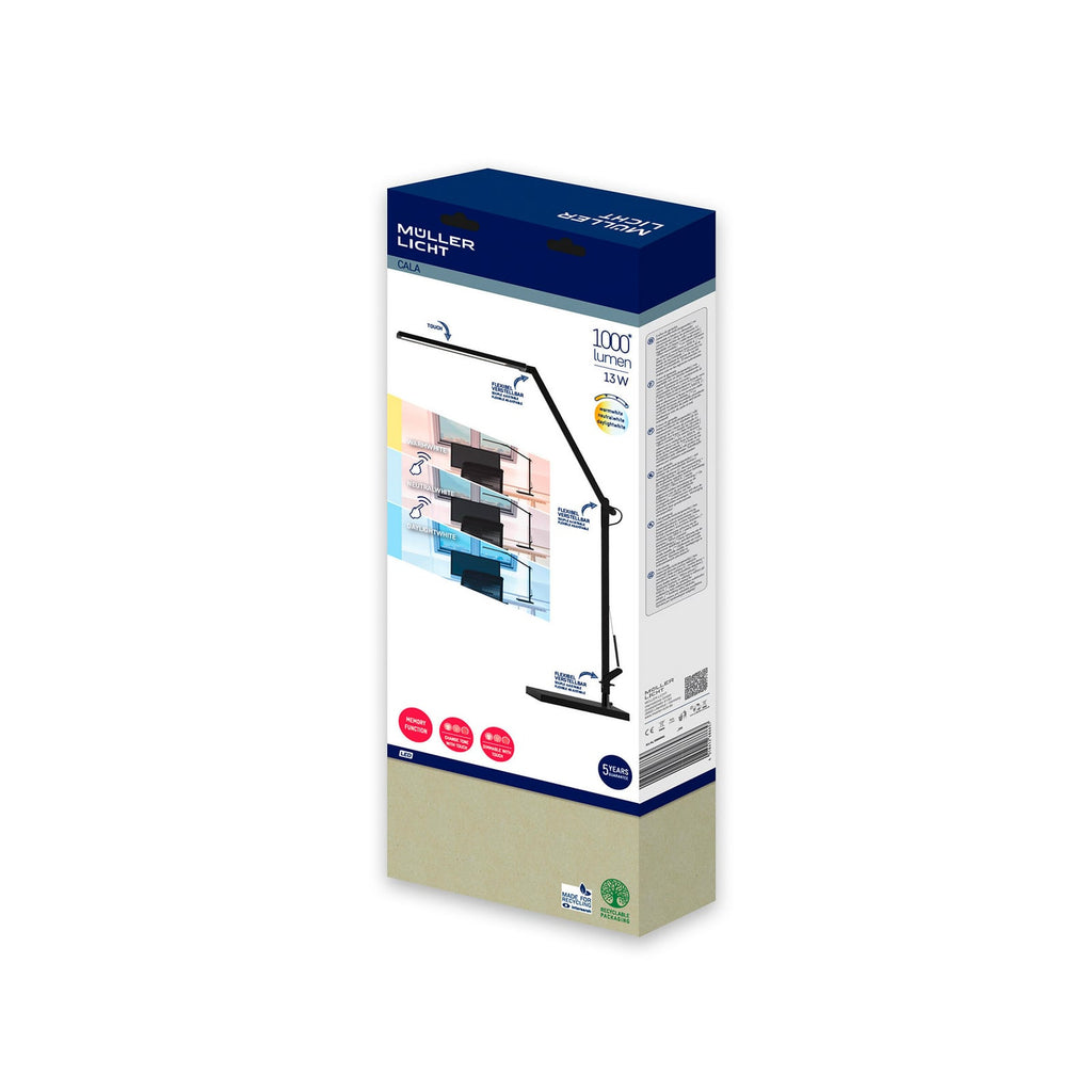 LED bordlampe Cala dimbar svart CCT 9,6W H46 cm fra siden