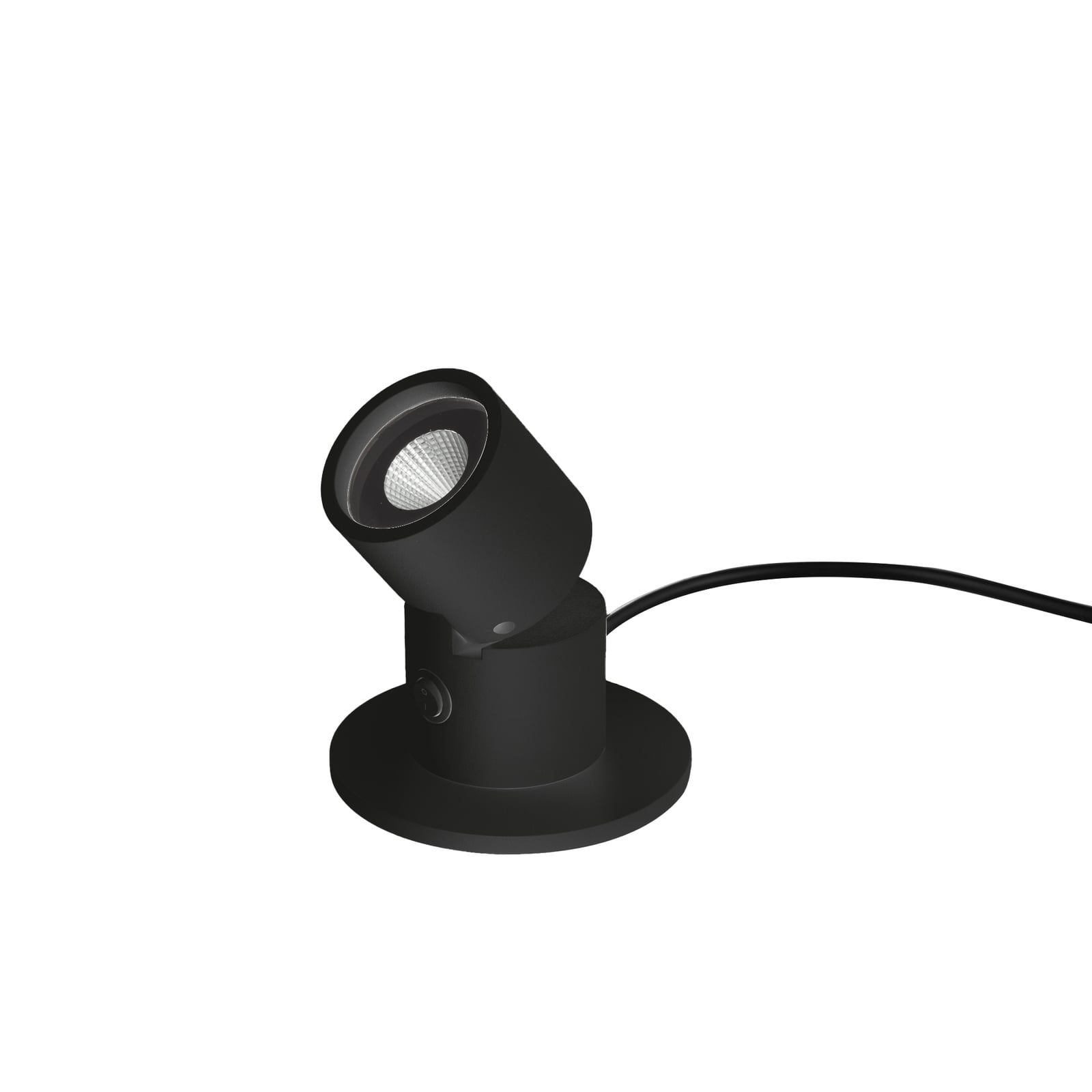 LED bordlampe Capri spot svingbar svart aluminium 4W fra Egger Licht sett forfra