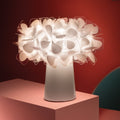LED bordlampe Clizia dimbar oppladbar Ø27 cm hvit forfra