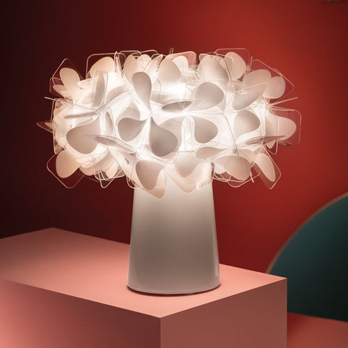 LED bordlampe Clizia dimbar oppladbar Ø27 cm hvit forfra
