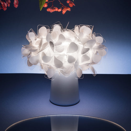 LED bordlampe Clizia dimbar oppladbar Ø27 cm hvit bakside