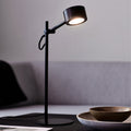 LED bordlampe Clyde dimbar justerbart hode svart forfra
