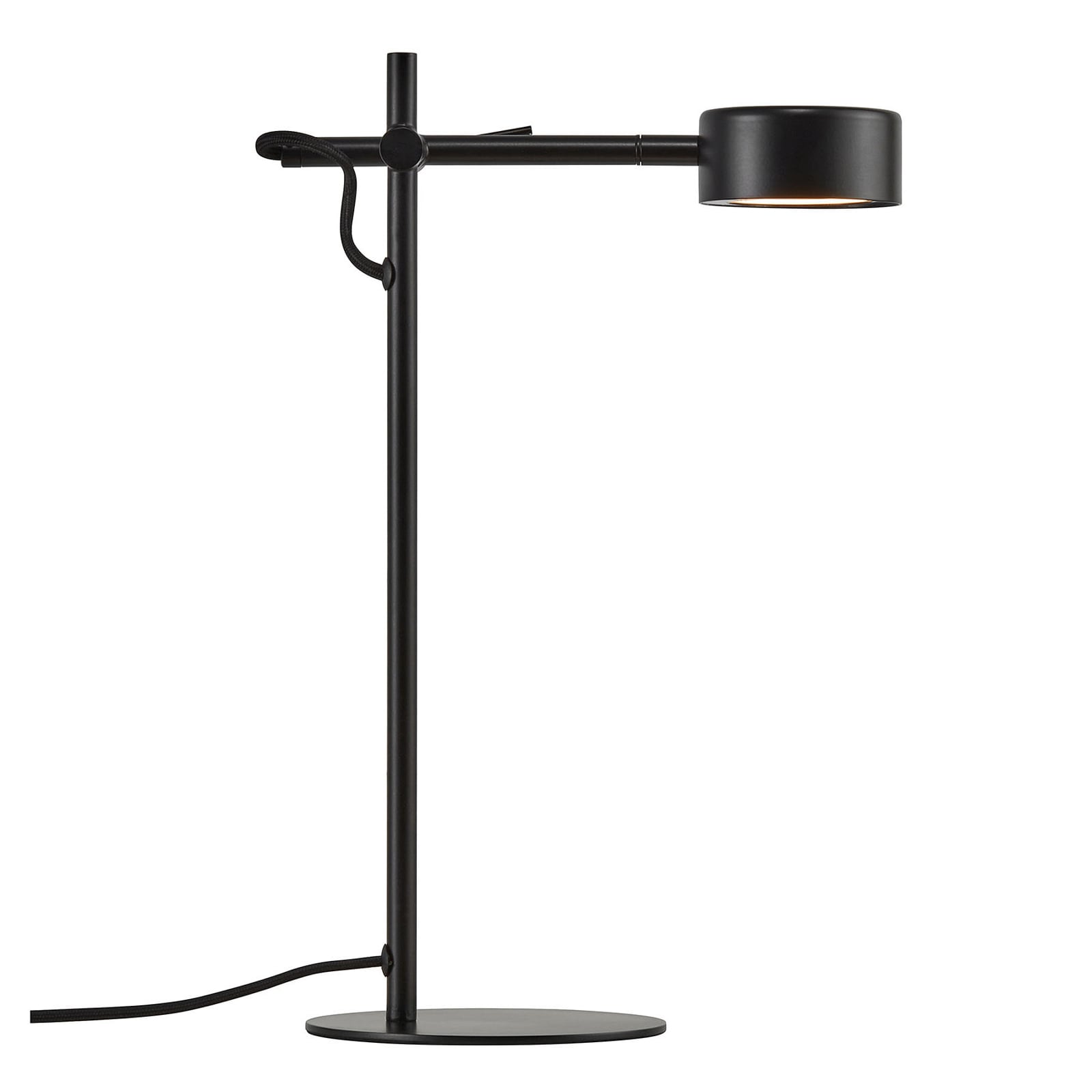 LED bordlampe Clyde dimbar justerbart hode svart bakside