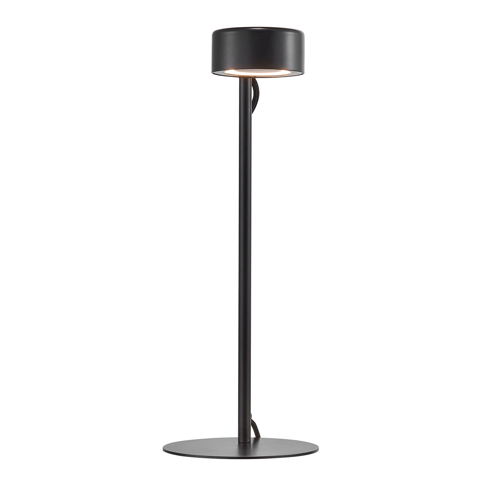 LED bordlampe Clyde dimbar justerbart hode svart montert på bord