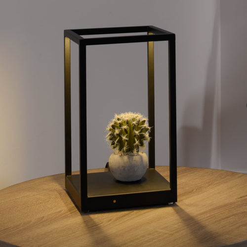 LED bordlampe Contura svart matt jern dimbar 15x15 cm forfra
