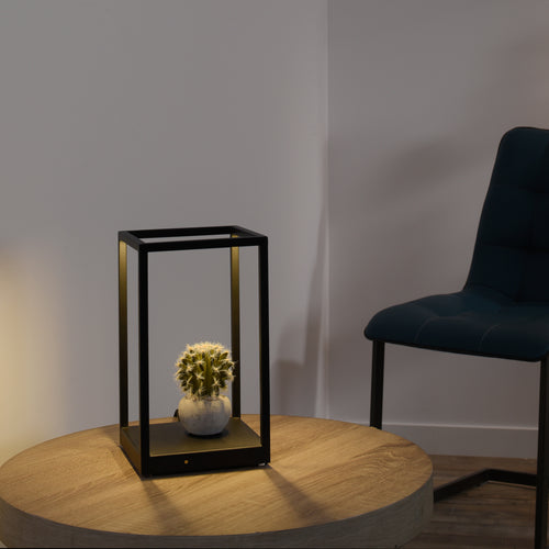 LED bordlampe Contura svart matt jern dimbar 15x15 cm bakside