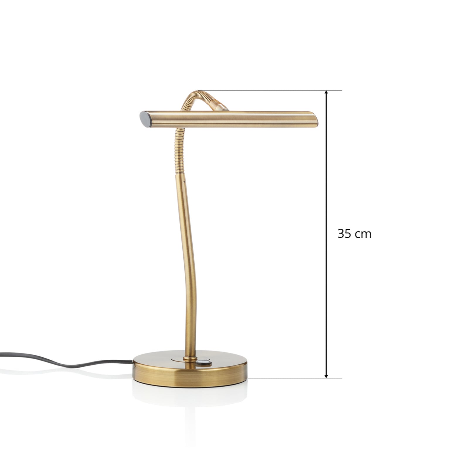 LED bordlampe Curtis dimbar fleksibel antikk messing led-lyskilde