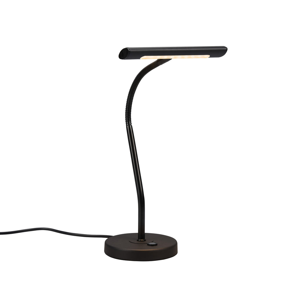 Detalj av LED bordlampe Curtis fleksarm dimbar svart matt touch-dimmer