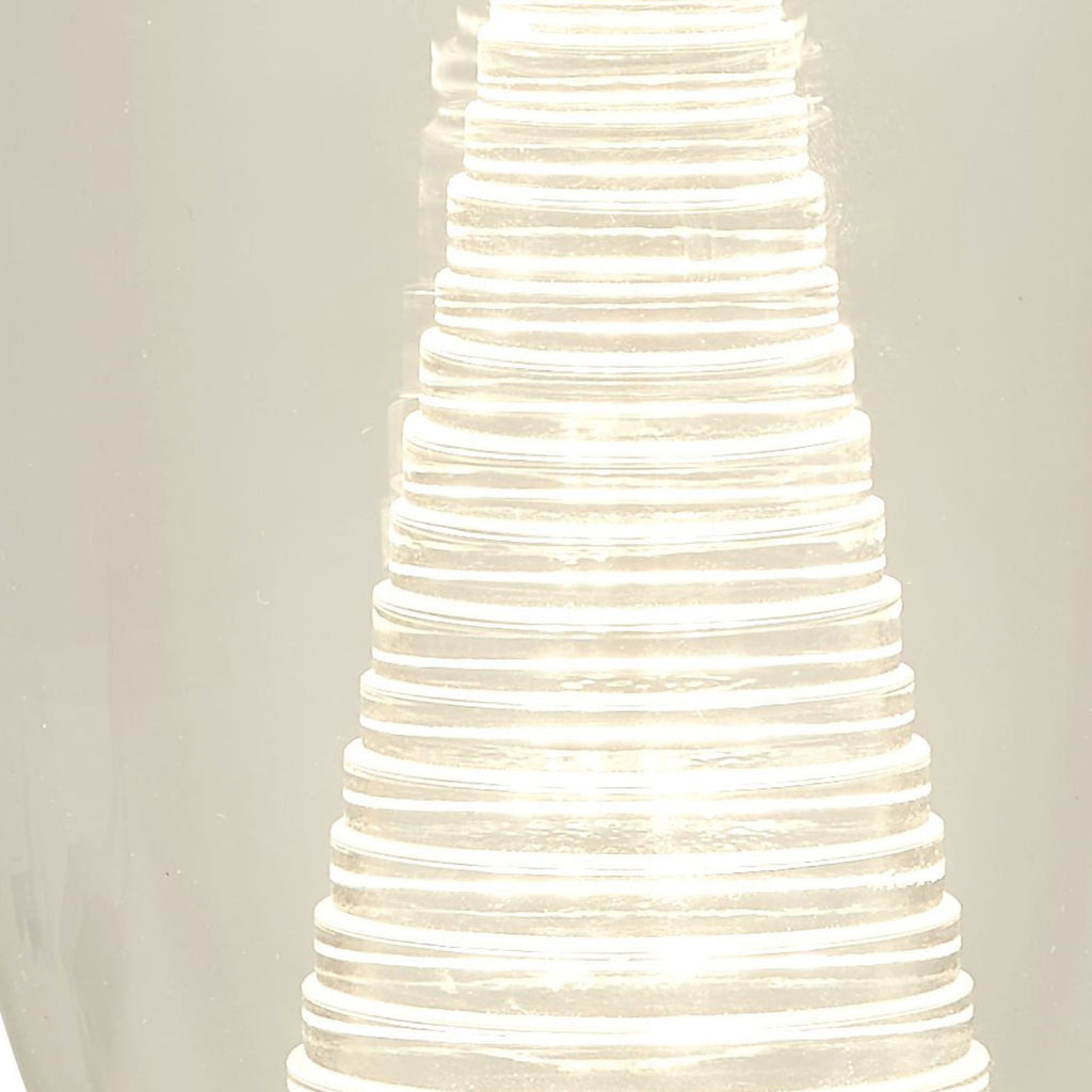 Montert LED bordlampe Cyclone glass krom/klar på bord