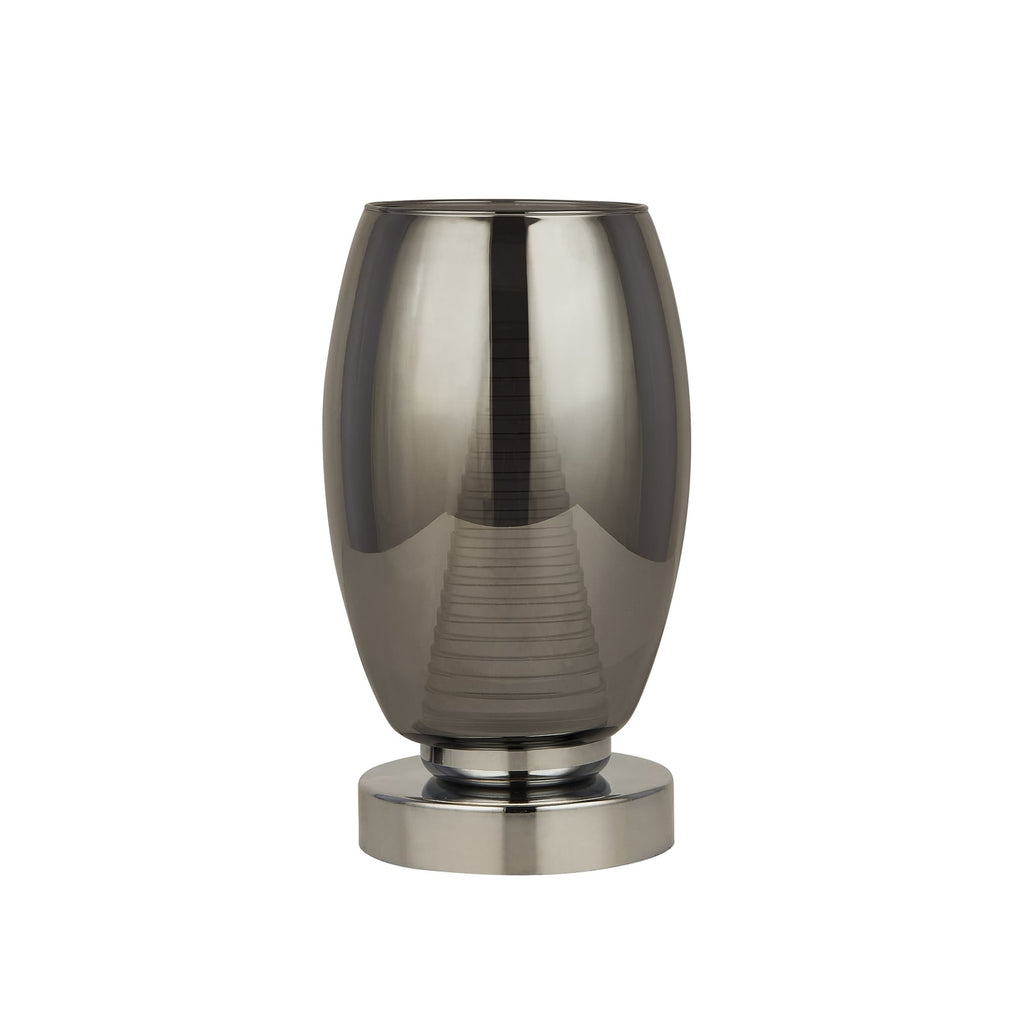 LED bordlampe Cyclone glass krom/røykfarget bakside