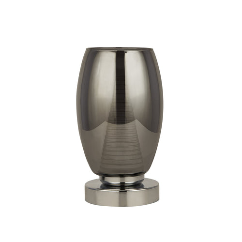 LED bordlampe Cyclone glass krom/røykfarget bakside