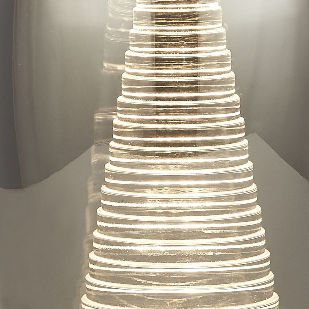 LED bordlampe Cyclone glass krom/røykfarget montert