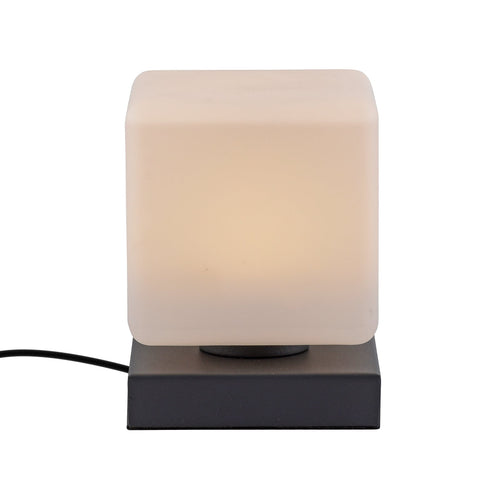 LED bordlampe Dadoa glass antrasitt dimbar 7W varmhvit bakside