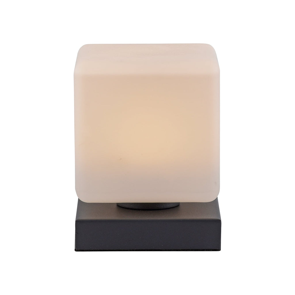 LED bordlampe Dadoa glass antrasitt dimbar 7W varmhvit montert i rom