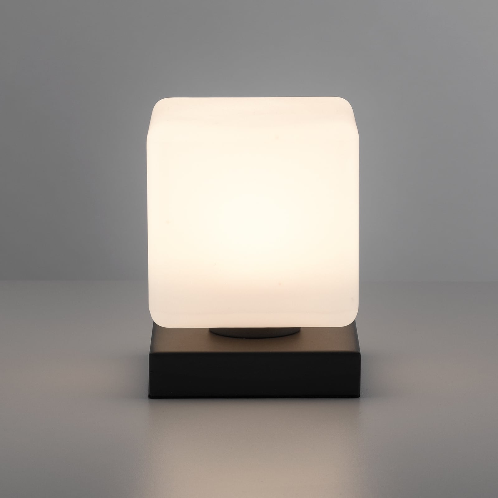 LED bordlampe Dadoa glass antrasitt dimbar 7W varmhvit detalj av lampefot