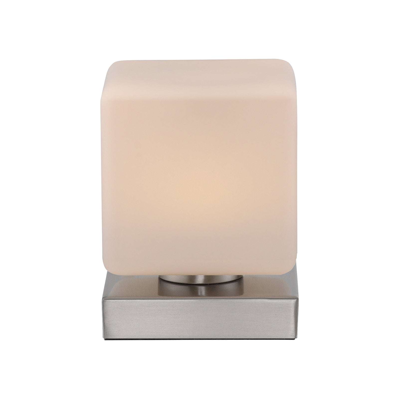 LED bordlampe Dadoa glass dimbar 12x12 cm 7W montert på bord